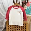 Camiseta Básica Infantil Estampa de Ursinho Desenho Camiseta Manga Longa para Menino Top Outono Coreano Fofo para Bebê Menina Roupa Infantil