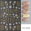 Pegatinas Transfronterizas Nuevas para Arte de Uñas Ins Frescas Bronceado Hueco Dorado Flor Blanca Pequeña Flor Rosa Pegatinas Adhesivas para Uñas