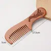 Peine de Madera de Melocotón Natural, Peine de Madera Tallado para el Hogar, Peine Portátil Alisador de Cabello para Mujeres, Peine de Regalo con Logo Gratis