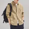 Camisa de Manga Larga Versátil Casual Vintage Elegante y Fresca para Hombre, Chaqueta de Trabajo para Hombre 2025 Primavera y Otoño