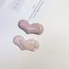 Presilha de jacaré oval em acetato em formato de coração coreano com letras douradas, presilha para franja, presilha lateral, acessório de cabelo de alta qualidade, acessório DIY