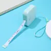 Cinta métrica cuadrada portátil de color macarrón estilo nórdico, regalo de comercio electrónico, cinta métrica para la cintura con cordón, cinta métrica suave pequeña, ligera y fácil de almacenar