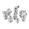 Boquilla para pistola de engrase m6m8m10m boquilla de engrase galvanizada de hierro personalizada boquilla de engrase de cabeza plana de codo recto