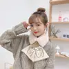 Ins Celebridade da Internet Estilo Coreano Cachecol de Pelúcia Inverno Versátil Lindo para Meninas Gola de Pele Sintética de Coelho Rex Cachecol Quente de Tricô