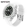 Sanda Precio Especial Correa de Cuarzo Calendario Estudiante Moda Personalidad Simple Resistente al Agua Reloj de Cuarzo Reloj de Pulsera Luminoso de Moda
