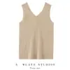 Chaleco de punto para mujer, simple, de color liso, sin mangas, a rayas, holgado, casual, otoño e invierno, 100% cachemir, con cuello redondo y cuello en V, doble cara