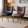 Silla de comedor simple estilo italiano, silla moderna de respaldo alto de alta gama, adecuada para uso doméstico, una silla de comedor lujosa y minimalista, silla de cuero cómoda y elegante para el ocio