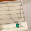 Collar con anillo ovalado de circón, cadena para la clavícula de lujo discreto, conjunto de joyería simple y elegante, versátil al por mayor