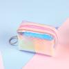 [Venta al por mayor de fábrica] Monedero semicircular cuadrado mini para estudiante con forma de corazón para niña, colorido de escamas de pescado, para llaves