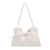 Bolso tipo tote de cuero suave con cordón, gran capacidad, bolso de hombro simple para el día a día, bolso casual para llevar debajo del brazo, bolso versátil para mujer para el uso diario