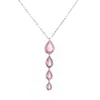 Conjunto de Colar Europeu e Americano Transfronteiriço de Zircônia, Pingente Rosa, Joia de Corrente para Clavícula, Design de Nicho, Versátil, de Alto Padrão, Romântico