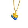 Colgante de Esmalte Chapado en Oro con Diamantes, Presentando una Calabaza de la Suerte, Accesorio de Moda de Lujo Tradicional para el Año Zodiacal del Caballo, para Mujeres