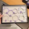 Set de Cintas para el Cabello Flor de Encaje Uva Morada ins Girly Dulce Anillo de Salchicha Alto Valor Cuerda para el Cabello Linda Accesorios para el Cabello
