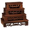 Adornos de cabeza de piedra de madera roja, artesanías cuadradas, alitas de pollo, tallado en madera, soporte de madera, soporte de madera, base de maceta de arena morada