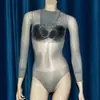 Traje de baño de seda sin mangas Qinghe 912 Agujas Brillante Sin Costuras Pantalones Triángulo Ultra Delgados Ropa Moldeadora Sexy Body