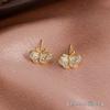Aretes Retro Pequeños de Mariposa Azul para Mujer Simples Pequeños Mini Plato para Incienso de Mosquitos Clip para la Oreja para Mujer Sin Perforaciones