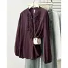 Blusa casual talla plus para mujer 100 kg Nuevo diseño de principios de otoño con un elegante lazo y dobladillo con volantes para chicas con curvas 0844