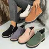 Botas Martin de bico redondo transfronteiriças 2026, botins com saltos grossos, nova coleção outono/inverno, tamanhos grandes, qualidade de exportação, design com zíper lateral, botins femininos