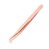 Pinzas para Pestañas Postizas Personalizadas Color Oro Rosa, Pinza para Extensiones de Pestañas Mei Jie Shi, Pinza de Delfín Chapada en Oro, Pinza de Pluma Dorada, Pinzas Mei Jie