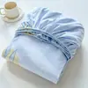 Lençol de baixo de algodão puro com estampa floral fresca peça única protetor de colchão escovado conjunto de três peças antiderrapante sem deslocamento roupa de cama