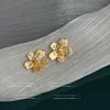 Aretes de Flores Metálicas Estéreo de Alta Gama, Lujo Accesible y Aretes de Zirconia para Viajeros Modernos, Aretes Versátiles y Elegantes