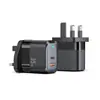 Carregador Rápido Transfronteiriço 35W Padrão Britânico Adequado para Carregadores de Celular Apple e Android Carregador de Nitreto de Gálio