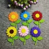 Nuevas Pegatinas de Pared de Tela No Tejida Pegatinas de Pared para Jardín de Infancia Escuela Primaria Aula Pegatinas de Pared de Tela No Tejida Tulipán Girasol Cara Sonriente Flor Pegatinas de Pared