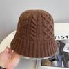 Estilo coreano moda torção malha jacquard balde chapéu das mulheres outono e inverno quente all-match estilo japonês simples novo chapéu da bacia