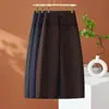Pantalones anchos acampanados de color marrón para mujer, nuevo modelo primavera y otoño 2026, de cintura alta, diseño casual, que cubren la cadera, pantalones tipo globo con ribete de encaje
