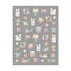 Pegatinas de arte para uñas Redanco5D en relieve, con un diseño moderno, un brillo similar al de las conchas y lindos motivos de conejito blanco de dibujos animados.. He1989