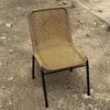Silla en oferta, silla de patio exterior de ratán sintético, taburete con reposabrazos para ancianos, silla de ratán hecha a mano, silla para uso doméstico con respaldo, silla apilable