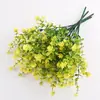 Flor de Té de Eucalipto de 7 Ramas Flor de Plástico Rosa Ramo de Flores Artificiales Decoración del Hogar Fábrica Venta al por Mayor Ramo de Flores Artificiales