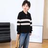 Ropa para Niños Suéter de Oveja para Hombre Otoño e Invierno Nuevo Andy Terciopelo Rayado POLO Solapa Top Suéter Estilo Cuello Pol0