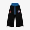 Pantalones Largos Unisex Estilo Europeo y Americano Otoño Falso Dos Piezas Bordado de Letras Bloque de Color Rayas Estilo Hip-Hop Urbano