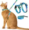 Set de Correa para Gato Bestia Dora Arnés Tipo H Cuerda para Pasear Gatos Cadena Antiescape Suministros para Mascotas para Gatitos