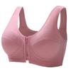 Ropa interior de algodón suave con cremallera frontal para mujeres de mediana edad y mayores, chaleco sin aros de acero, sujetador de talla grande, nuevo hilo de tela