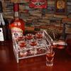 Soporte de acrílico transparente para copas de vino, 6 agujeros, para cócteles, vino, bandeja de bar, fiesta, tequila, copas de vino