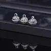 Sinos de palácio ocos Sino de bola redonda pequena imitação de ouro Pingente de joias artesanais DIY Pingente de sino de vento Chaveiro Pingente Acessórios de colar