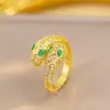 [Cobre Incrustado con Circonio] Popular Collar con Forma de Serpiente Transfronterizo, Anillo, Pulsera, Moda Personalizada Nicho Acero Inoxidable Joyería de Lujo Accesible