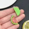 Accesorios para Colgante de Frutas Tridimensionales Simuladas de Resina DIY Plátano, Mangostán y Carambola Accesorios para Cadena de Teléfono DIY