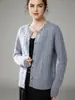 Suéter Cardigan de Punto para Mujer Otoño/Invierno 2026 Cuello Redondo Holgado Adelgazante Juvenil Versátil Cachemira