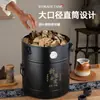 Barril de tangerina de aço inoxidável barril de chá grande capacidade selado espesso à prova de frescor à prova de umidade tanque de armazenamento de metal para chá com medidor de umidade