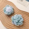 Estilo Francés INS Suave Blanco Organza Camelia Quemada DIY Accesorios para el Cabello Hechos a Mano Broche Accesorios para Ropa
