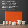 "Set de Jadeíta de Jade con Adornos Dorados" Caja de Regalo Set de Té Kung Fu Porcelana Blanca de Dehua Souvenir de Negocios Logo de Regalo