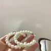 Pendientes de Perla Aurora Estilo Long-Termism Mismos que Zhong Chuxi para Mujer, Pendientes Elegantes de Celebridad de Internet, Pendientes de Estilo Nuevo, Pendientes Grandes en Forma de C