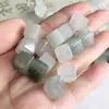 Jade de Seda Dourada Natural Flor de Pessegueiro Recheado Cubo Pequeno de Açúcar Contas Soltas Jade Quadrado Rosa Cubo de Jade Acessórios para Pulseira DIY com Contas