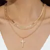 Joyería Transfronteriza Europea y Americana, Collar con Colgante de Corazón Retro a la Moda, Collar de Cadena de Hueso de Serpiente Multicapa de Alta Gama