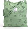 2025 Nueva Bolso de Hombro de Pana para Mujer Estudiante Coreana Bolso de Lona Gran Capacidad Literario Simple Versátil Bolsa de Compras