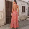 Vestido de Verano 2026 Nuevo Estilo Bohemio de Vacaciones con Estampado Abstracto Holgado de Tirantes Espalda Descubierta Temu Europeo y Americano