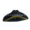 En Stock Halloween Tela No Tejida Sombrero de Pirata con Borde Dorado Sombrero de Pirata con Encaje de Tela No Tejida Sombrero Triangular de Capitán Jack